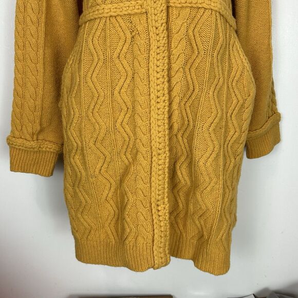 Anthro Sparrow Strathmore Lambswool Longline Cardigan Sweater L Cozy Chunky Knit - Picture 7 of 12